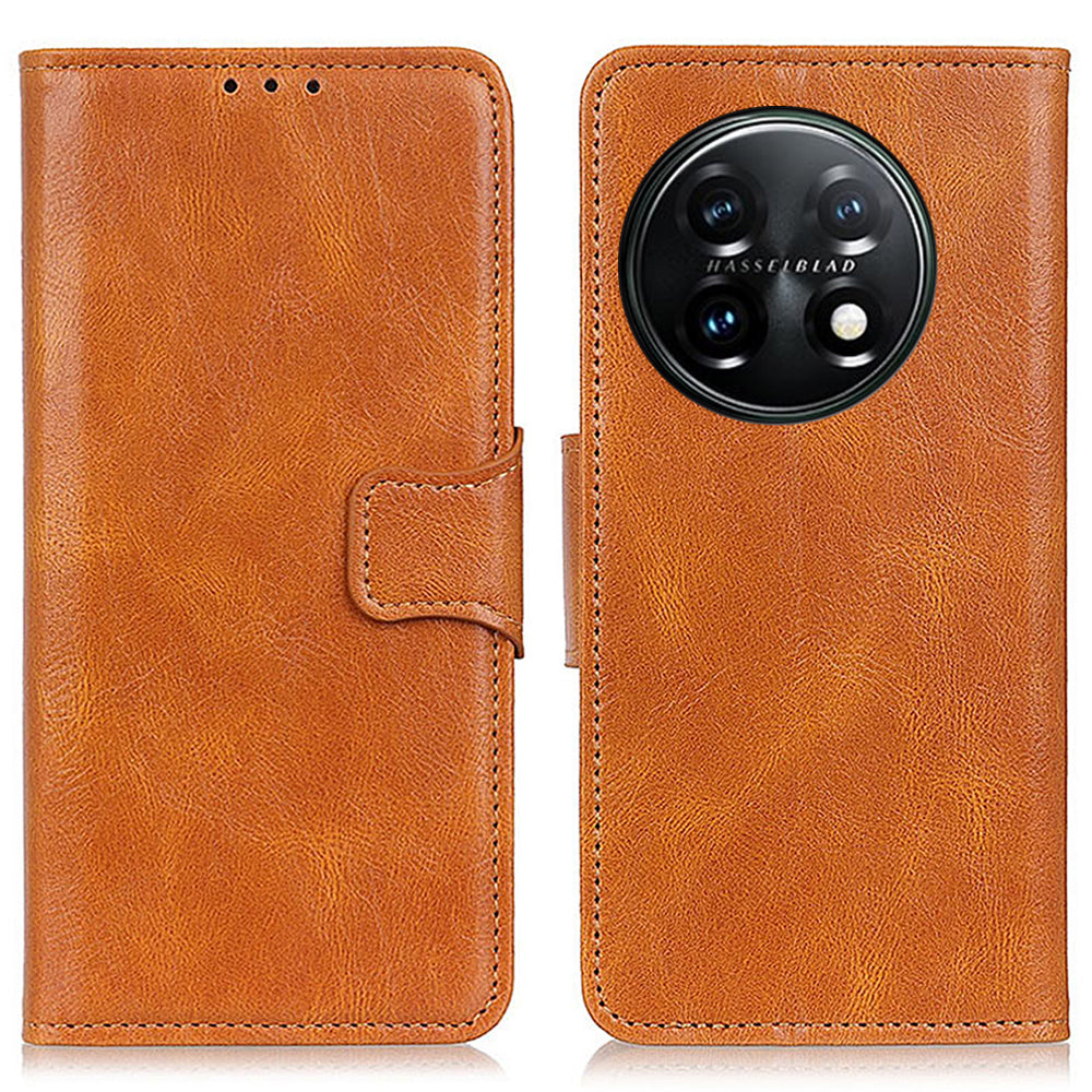 For OnePlus 11 5G Crazy Horse Texture Scratch-resistant Phone Case Wallet Stand PU Leather Cell Phone Cover For OnePlus 11 5G Crazy Horse Texture Scratch-resistant Phone Case Wallet Stand PU Leather Cell Phone Cover
